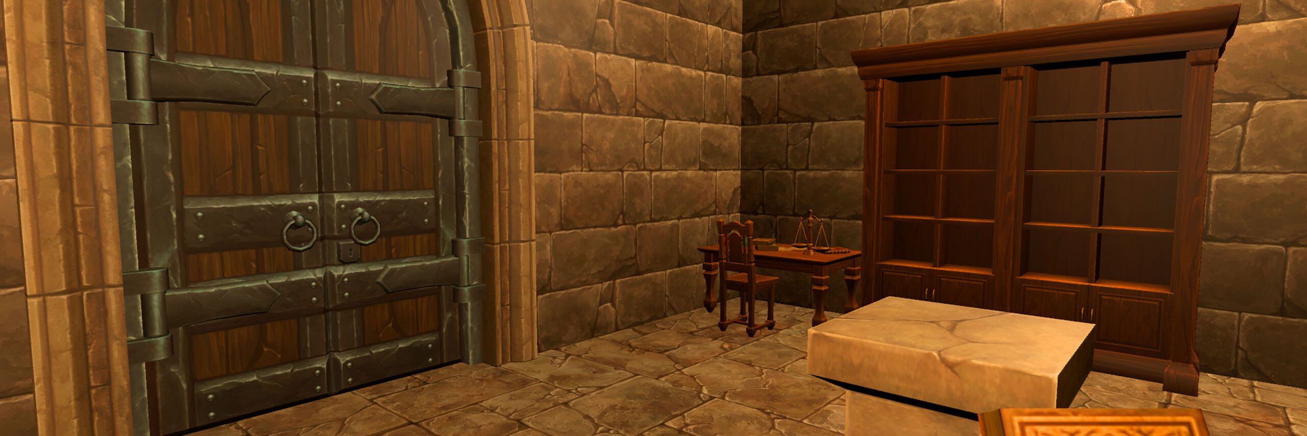 A medieval game environment rendered in Unity.