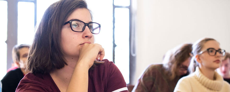 Students pay close attention during a film class.