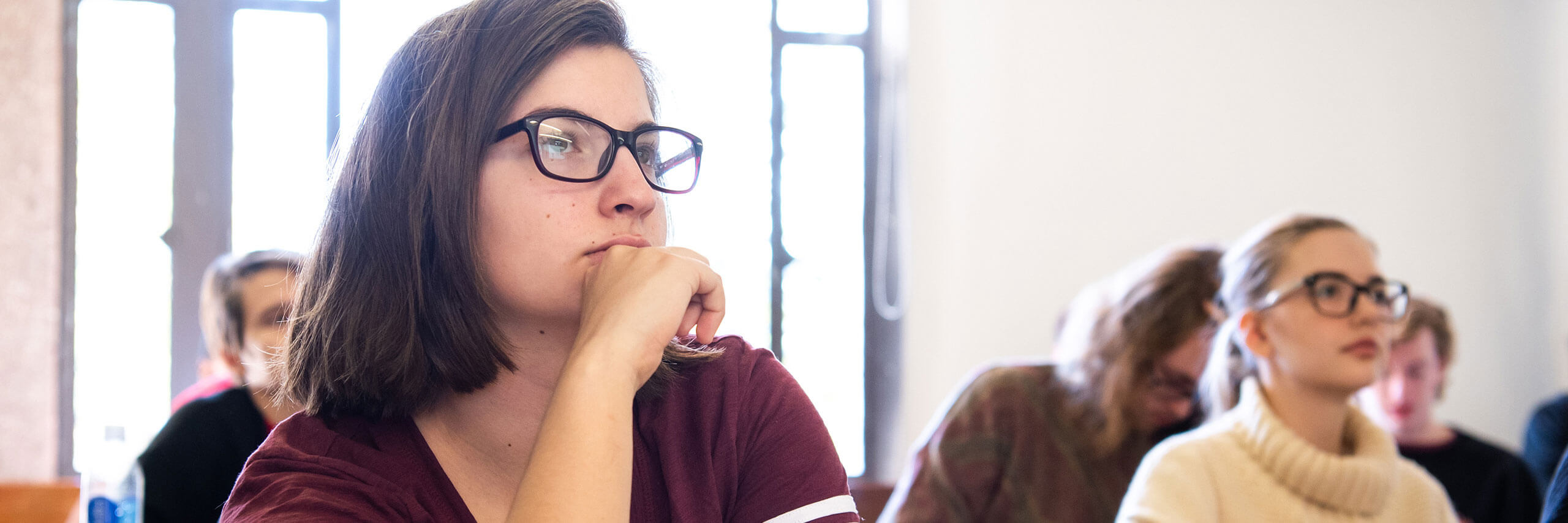 Students pay close attention during a film class.