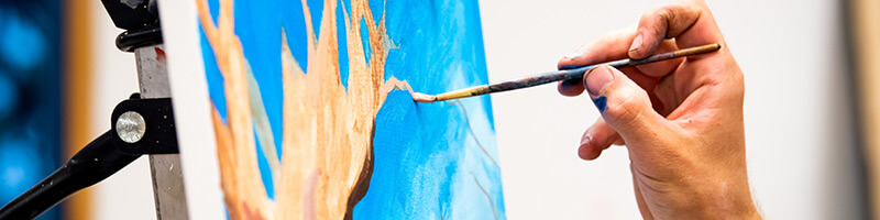 Paintbrush on canvas