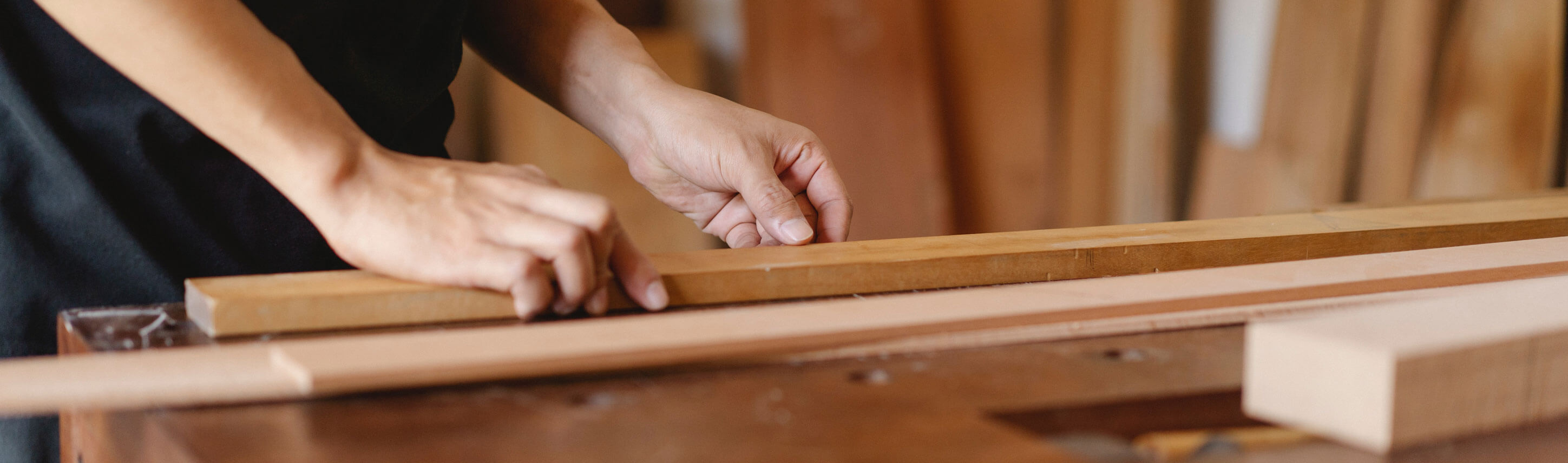 Man working with a piece of wood