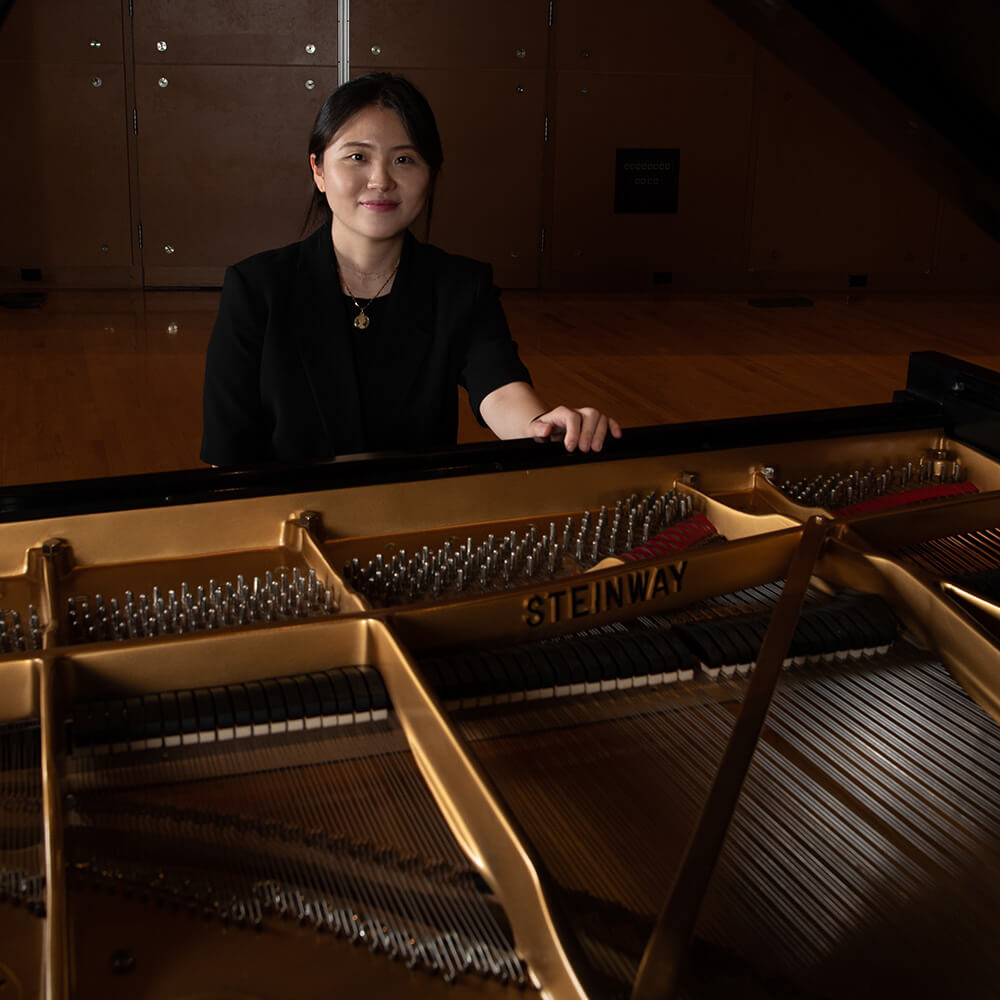 student playing piano