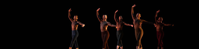 Line of dancers on stage